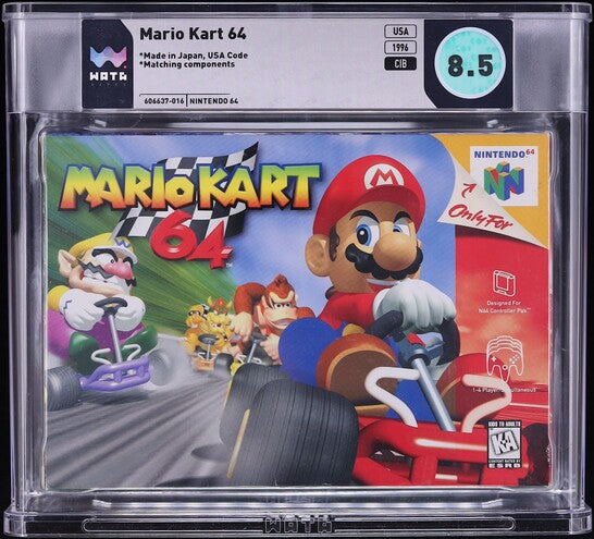 1996 MARIO KART 64 NINTENDO 64 N64 WATA 8.5 CIB