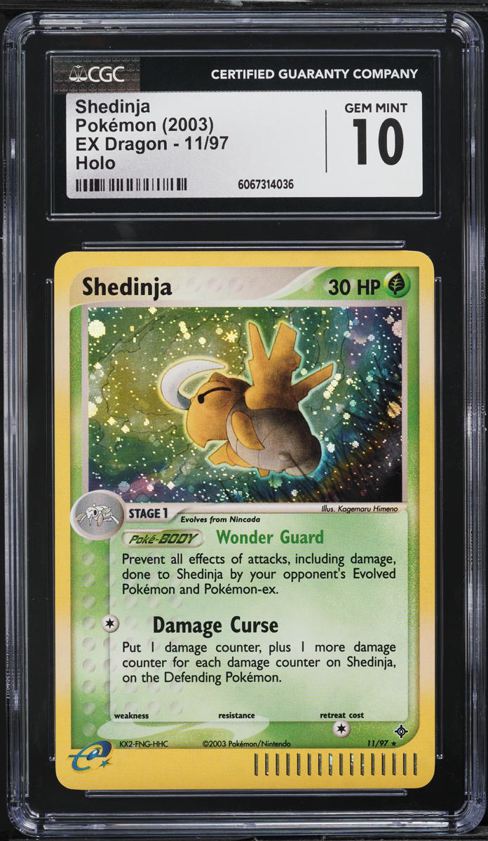 2003 POKEMON EX DRAGON HOLO SHEDINJA #11 CGC 10 GEM MINT