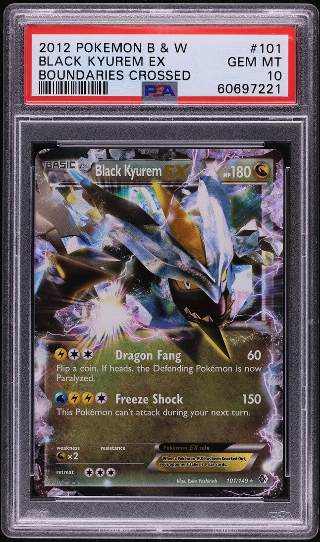 2012 POKEMON BLACK & WHITE BOUNDARIES CROSSED BLACK KYUREM EX #101 PSA 10 GEM