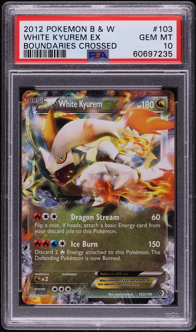 2012 POKEMON BLACK & WHITE BOUNDARIES CROSSED WHITE KYUREM EX #103 PSA 10 GEM