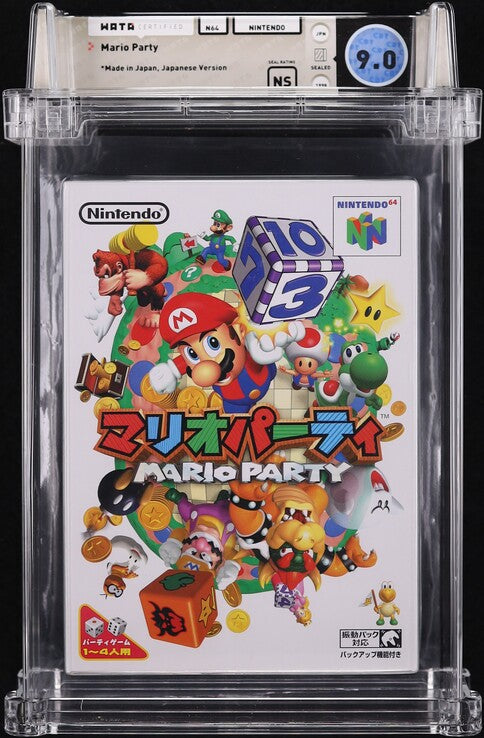1998 MARIO PARTY JAPANESE NINTENDO 64 N64 WATA 9.0 FACTORY UNOPENED
