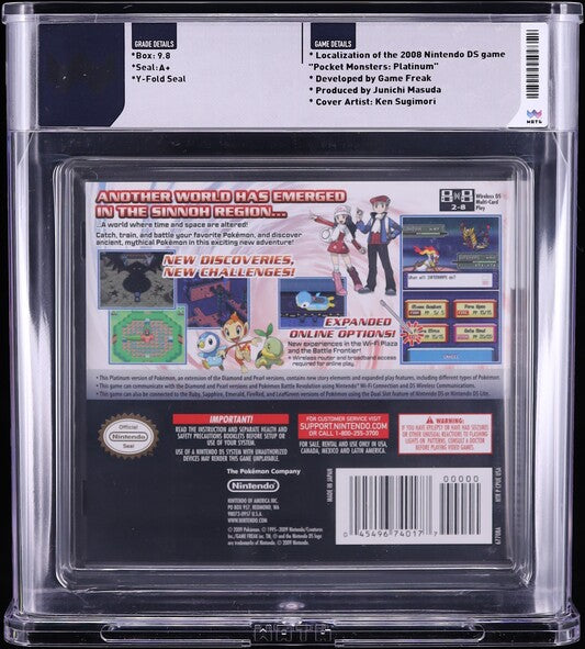 2009 POKEMON PLATINUM VERSION NINTENDO DS WATA 9.8 A+ SEALED
