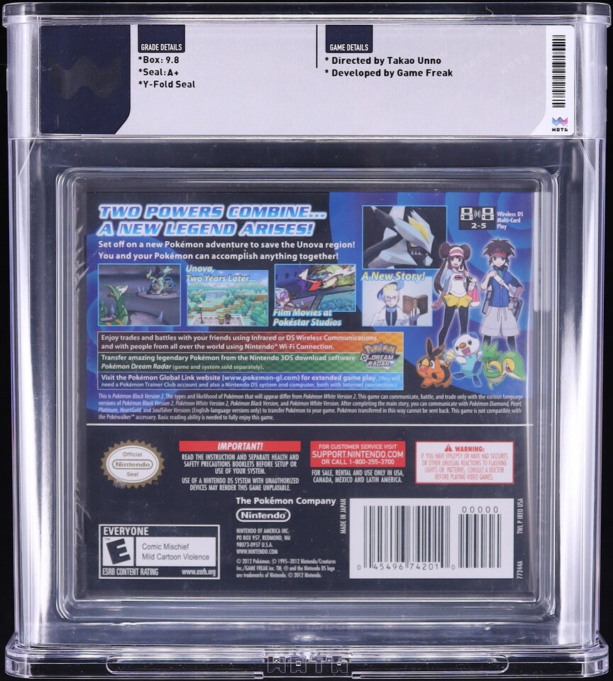 2012 POKEMON BLACK VERSION 2 NINTENDO DS WATA 9.8 A+ SEALED