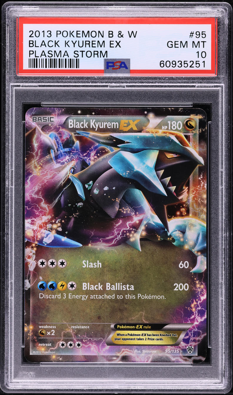 2013 POKEMON BLACK & WHITE PLASMA STORM BLACK KYUREM EX #95 PSA 10 GEM MINT