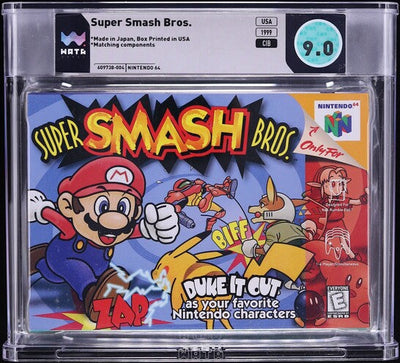 1999 SUPER SMASH BROS. NINTENDO 64 N64 WATA 9.0 CIB