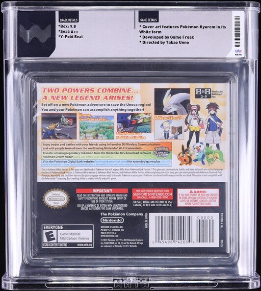 2012 POKEMON WHITE VERSION 2 NINTENDO DS WATA 9.8 A++ SEALED