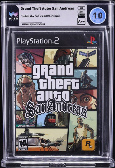 2004 GRAND THEFT AUTO GTA SAN ANDREAS PLAYSTATION 2 PS2 WATA 10 A++ SEALED