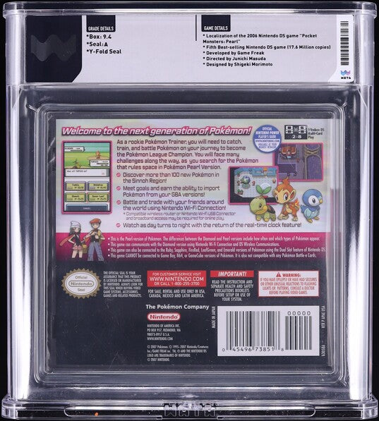2007 POKEMON PEARL VERSION NINTENDO DS WATA 9.4 A SEALED