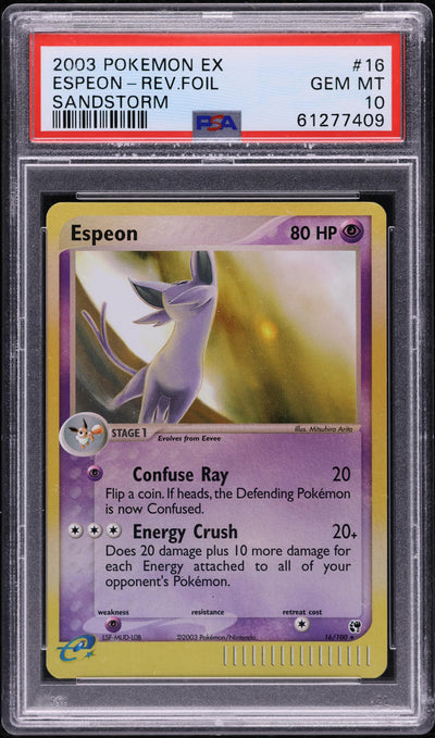 2003 POKEMON EX SANDSTORM REVERSE HOLO ESPEON #16 PSA 10 GEM MINT