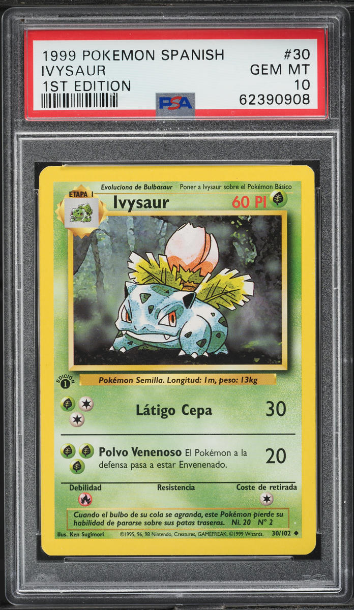 1999 POKEMON SPANISH BASE SET 1ST EDITION IVYSAUR #30 PSA 10 GEM MINT