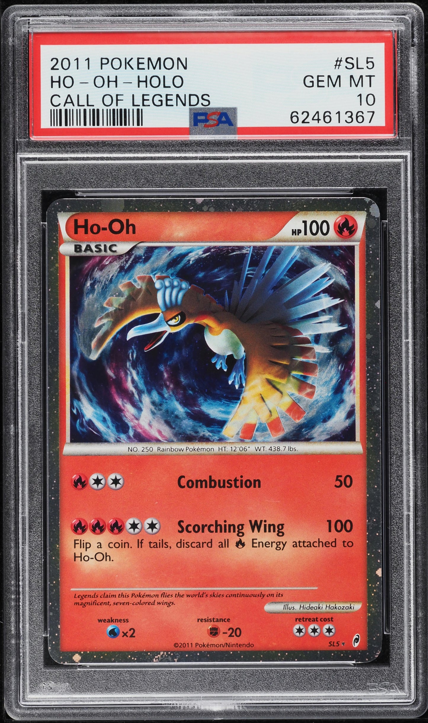 2012 POKEMON CALL OF LEGENDS SHINY HO-OH #SL5 PSA 10 GEM MINT