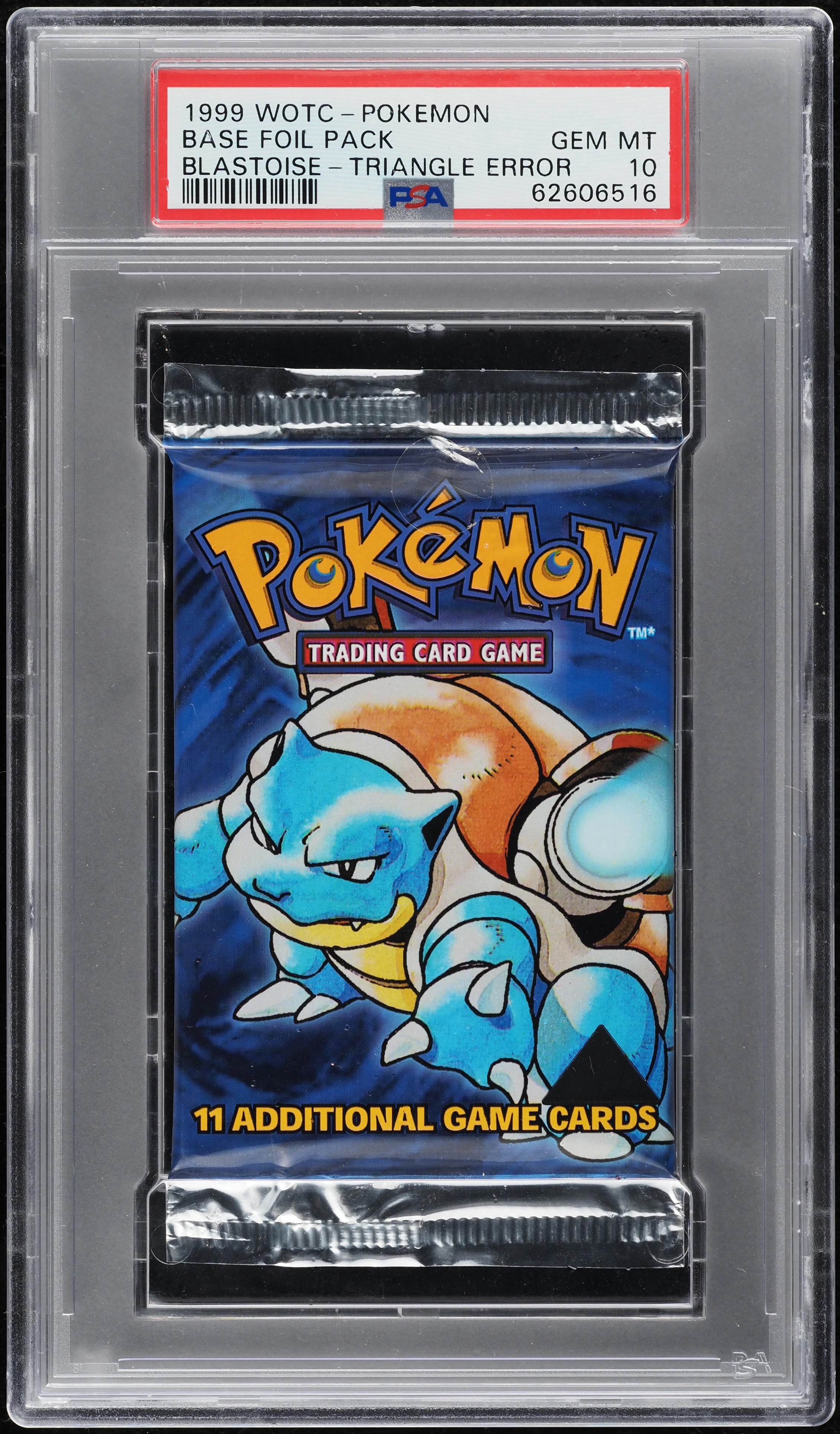Pokemon Basic Triangle 1999 POKEMON BASE TRIANGLE ERROR FOIL PACK BLASTOISE ART PSA 10 GEM MI ...