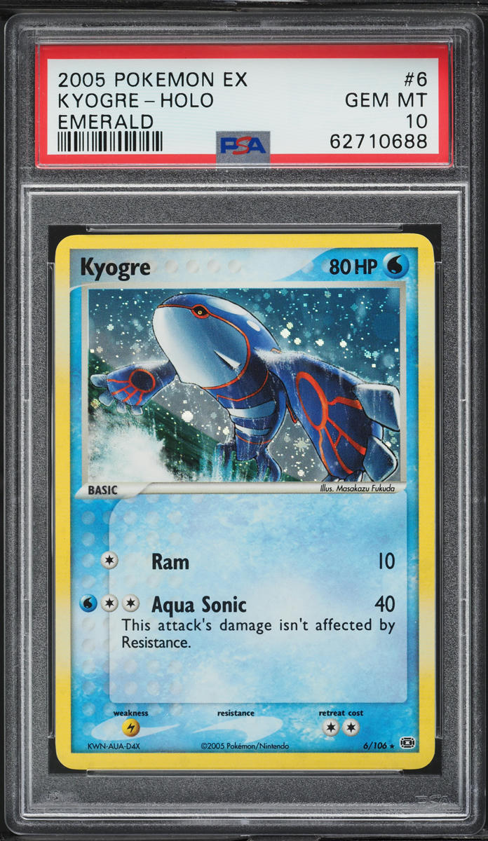 2005 POKEMON EX EMERALD HOLO KYOGRE #6 PSA 10 GEM MINT