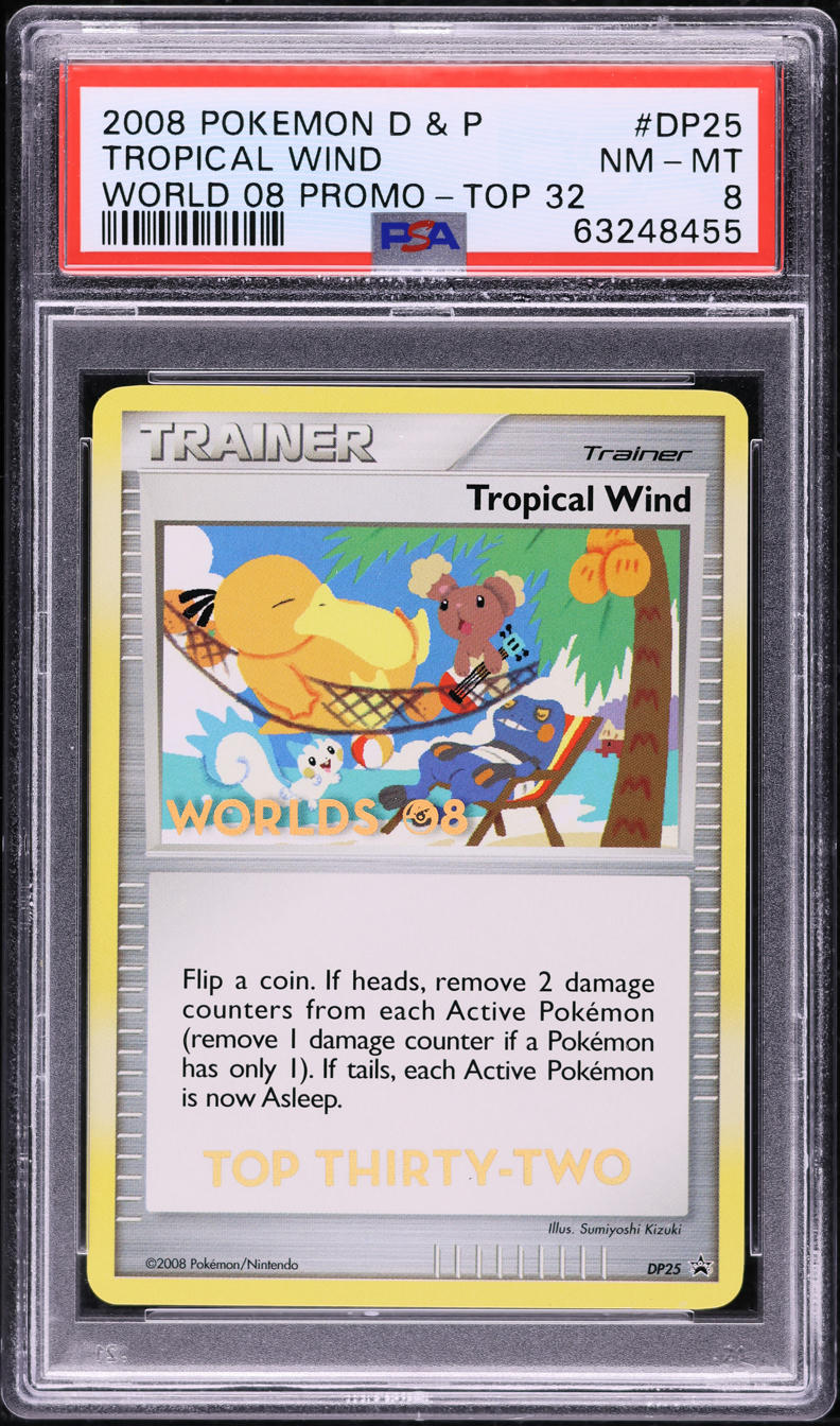 2008 POKEMON DP WORLD CHAMPIONSHIPS PROMO TOP 32 TROPICAL WIND #DP25 PSA 8 NM-MT