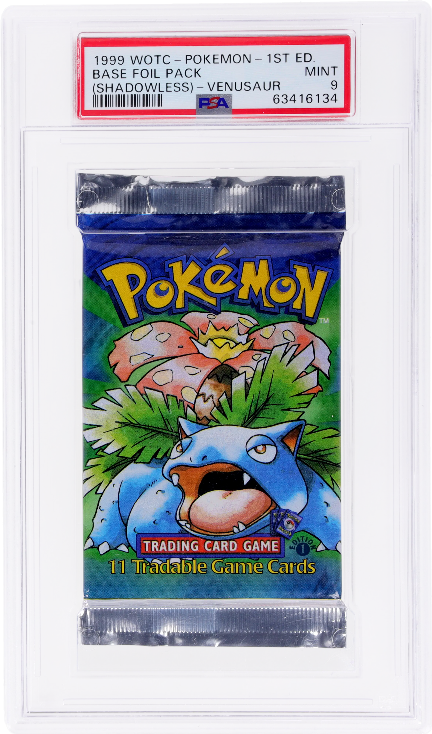 1999 POKEMON BASE SET 1ST EDITION VENUSAUR BOOSTER PACK PSA 9