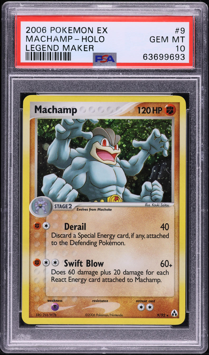 2006 POKEMON EX LEGEND MAKER HOLO MACHAMP #9 PSA 10 GEM MINT