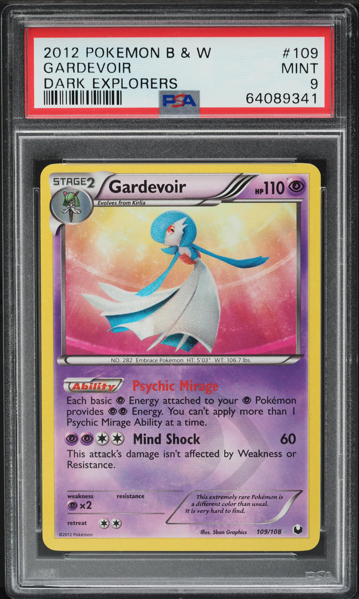 2012 POKEMON BLACK & WHITE DARK EXPLORERS GARDEVOIR #109 PSA 9 MINT