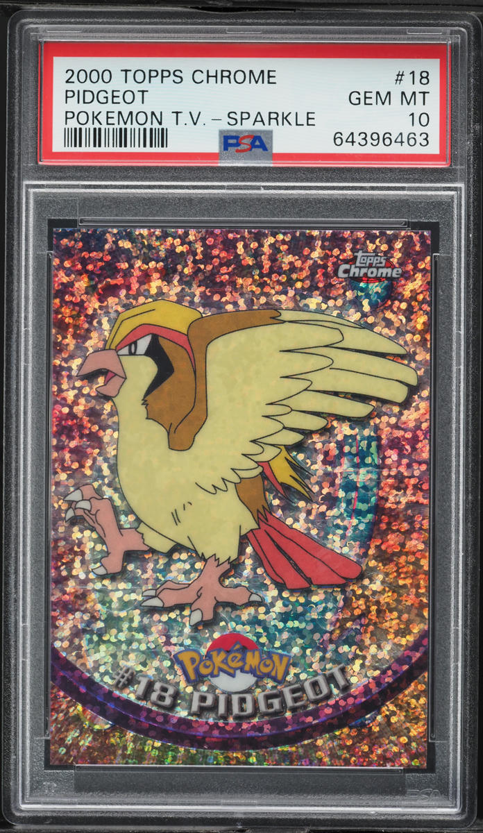2000 TOPPS CHROME POKEMON SERIES 1 SPARKLE PIDGEOT #18 PSA 10 GEM MINT