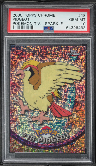 2000 TOPPS CHROME POKEMON SERIES 1 SPARKLE PIDGEOT #18 PSA 10 GEM MINT