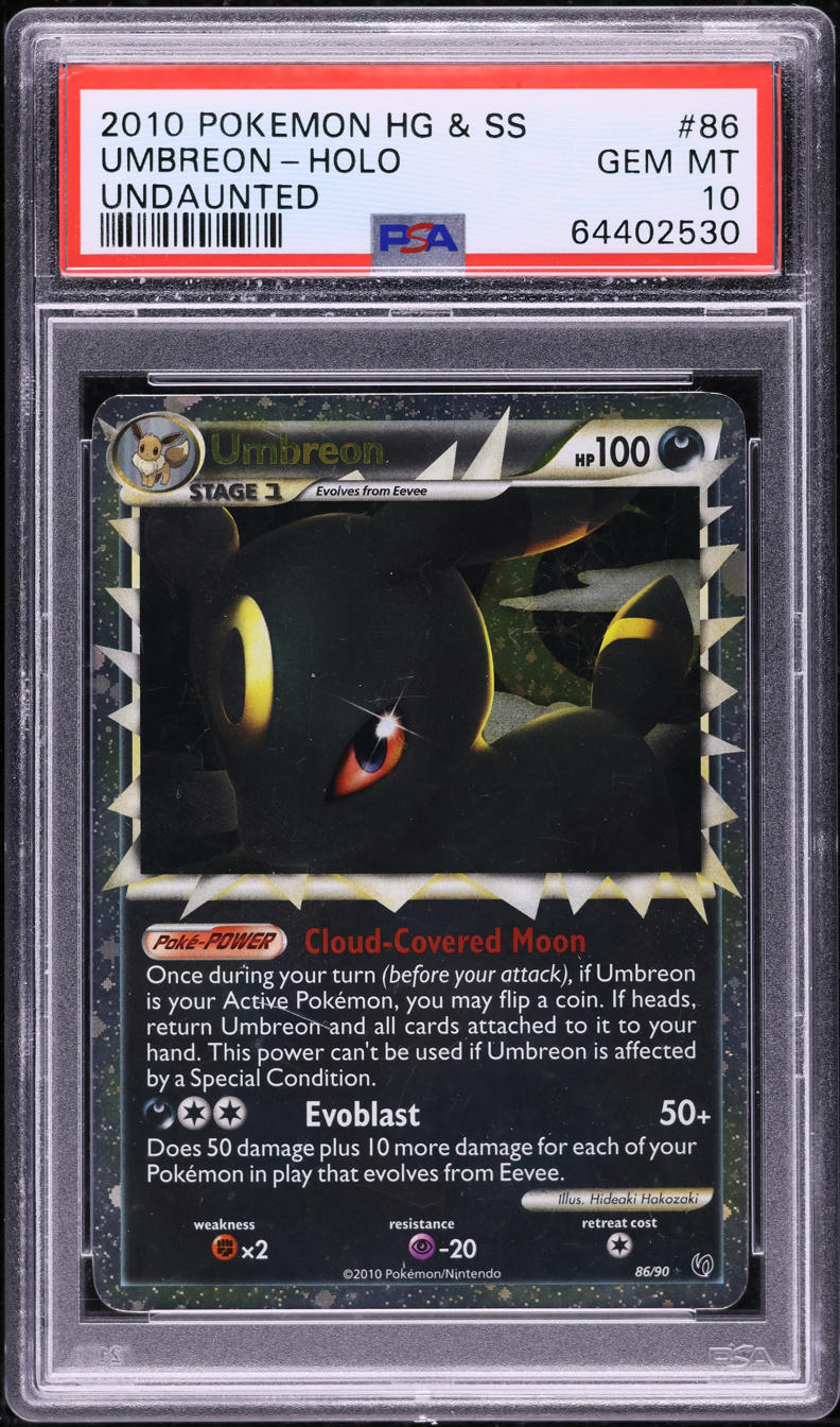 2010 POKEMON HEARTGOLD & SOULSILVER UNDAUNTED PRIME UMBREON #86 PSA 10 GEM MINT