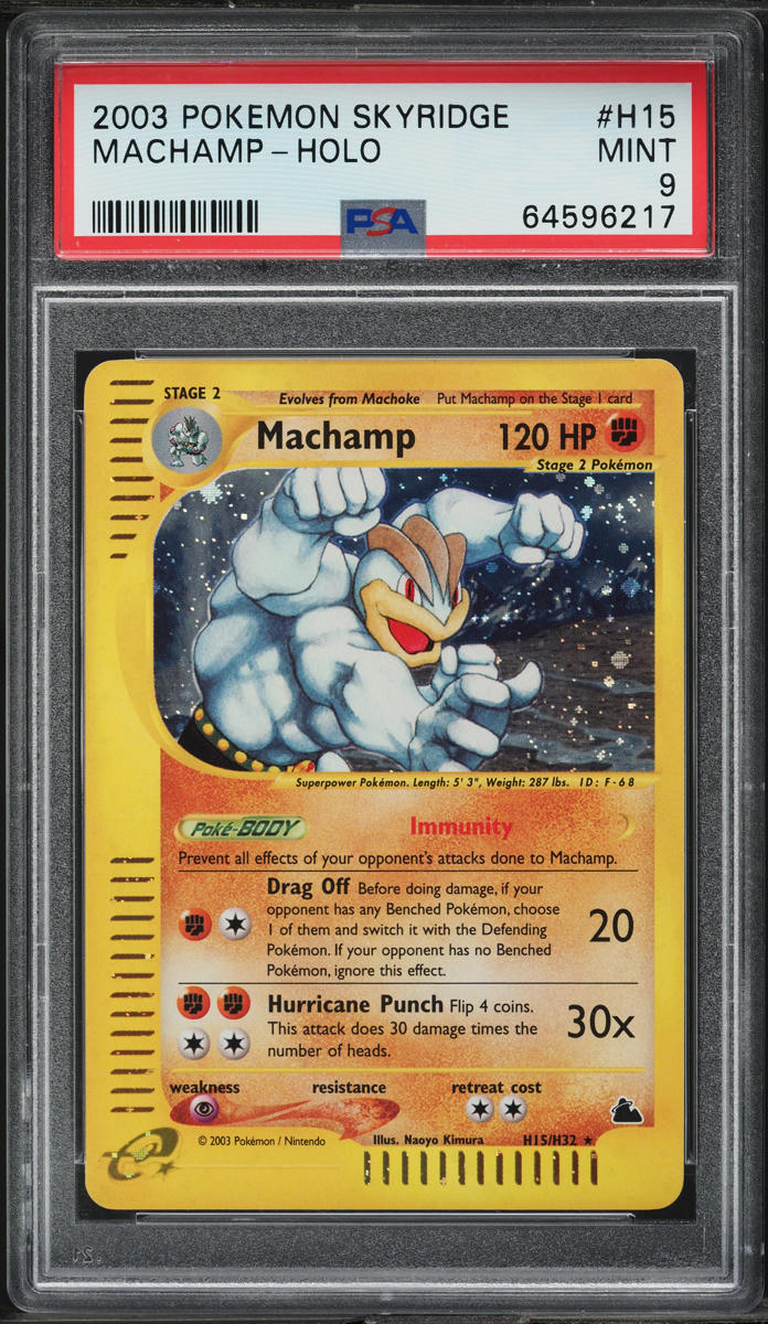 2003 POKEMON SKYRIDGE HOLO MACHAMP #H15 PSA 9 MINT