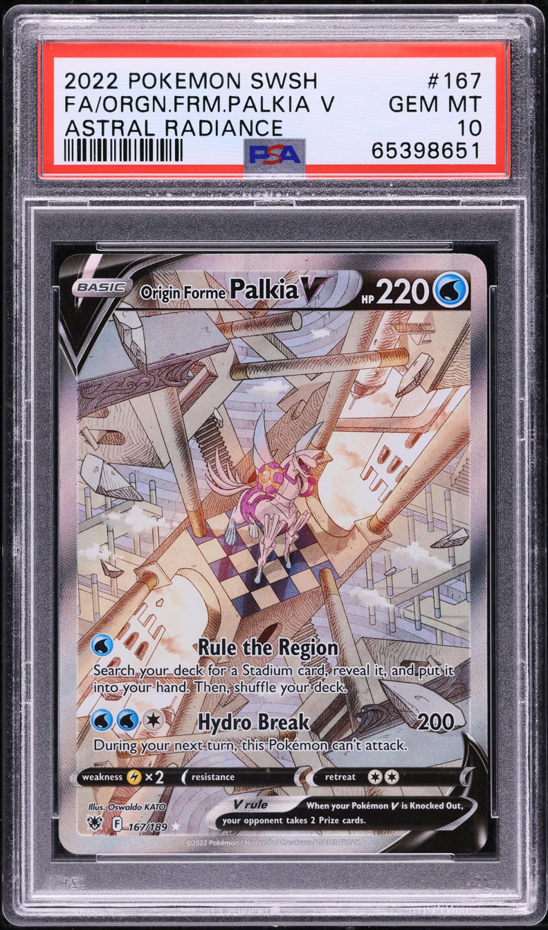 2022 POKEMON SWSH ASTRAL RADIANCE ALT ART ORIGIN FORME PALKIA V #167 PSA 10 GEM MINT