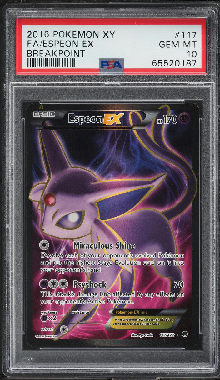 2016 POKEMON XY BREAKPOINT FULL ART ESPEON EX #117 PSA 10 GEM MINT