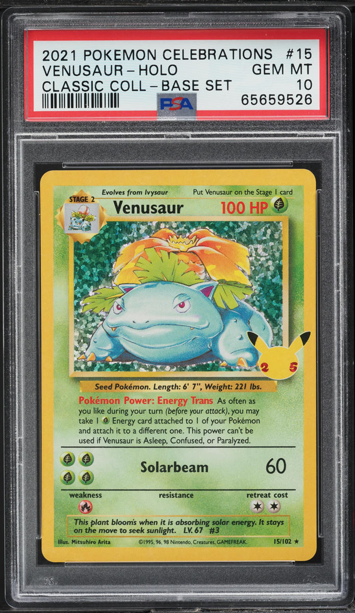 2021 POKEMON SWSH CELEBRATIONS CLASSIC COLLECTION HOLO VENUSAUR #15 PSA 10 GEM MINT