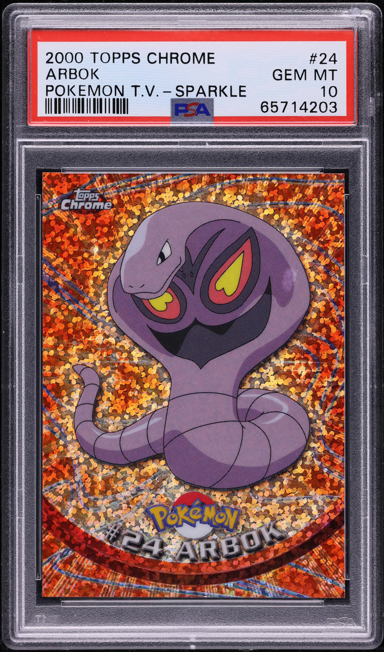 2000 TOPPS CHROME POKEMON SERIES 1 SPARKLE ARBOK #24 PSA 10 GEM MINT