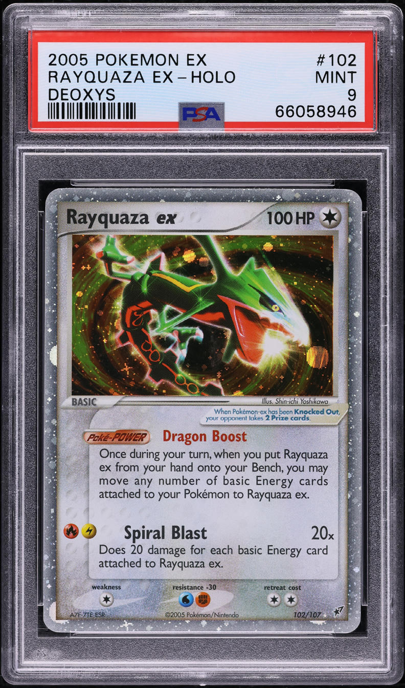 2005 POKEMON EX DEOXYS HOLO RAYQUAZA EX #102 PSA 9 MINT
