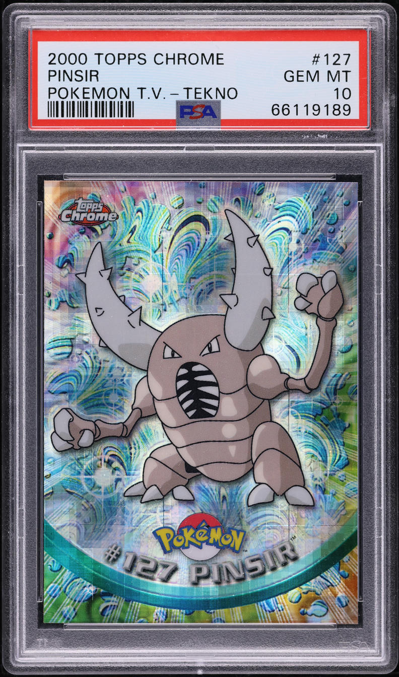 2000 TOPPS CHROME POKEMON SERIES 2 TEKNO PINSIR #127 PSA 10 GEM MINT