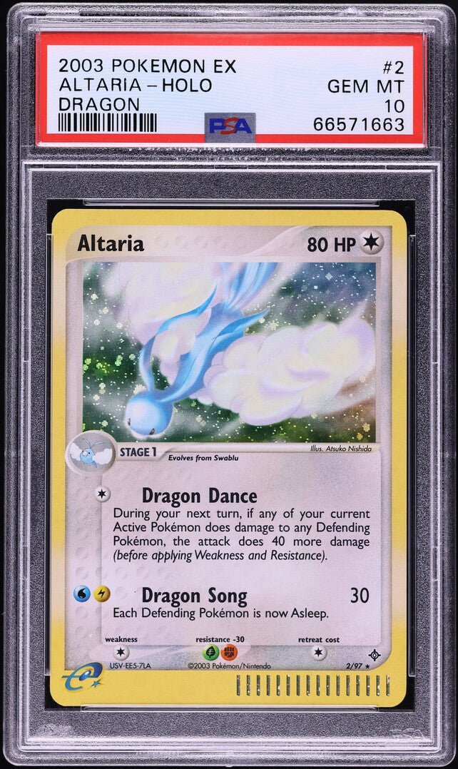 2003 POKEMON EX DRAGON HOLO ALTARIA #2 PSA 10 GEM MINT