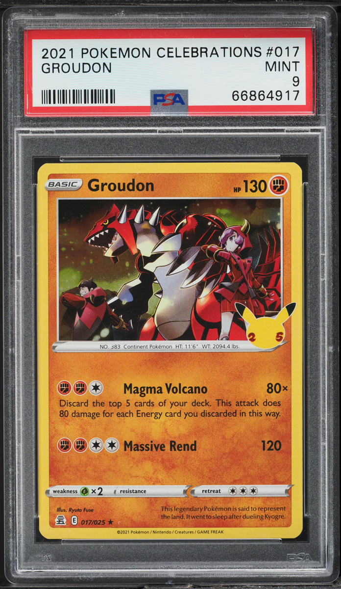 2021 POKEMON SWORD & SHIELD CELEBRATIONS GROUDON #017 PSA 9 MINT