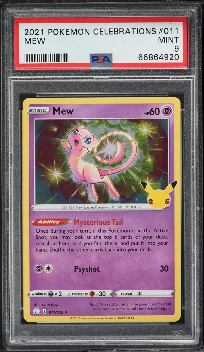 2021 POKEMON SWORD & SHIELD CELEBRATIONS MEW #11 PSA 9 MINT