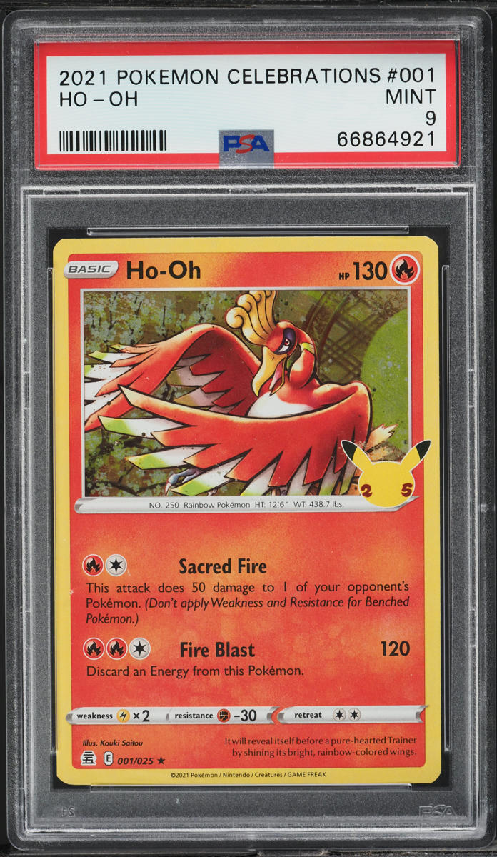 2021 POKEMON SWORD & SHIELD CELEBRATIONS HO-OH #1 PSA 9 MINT