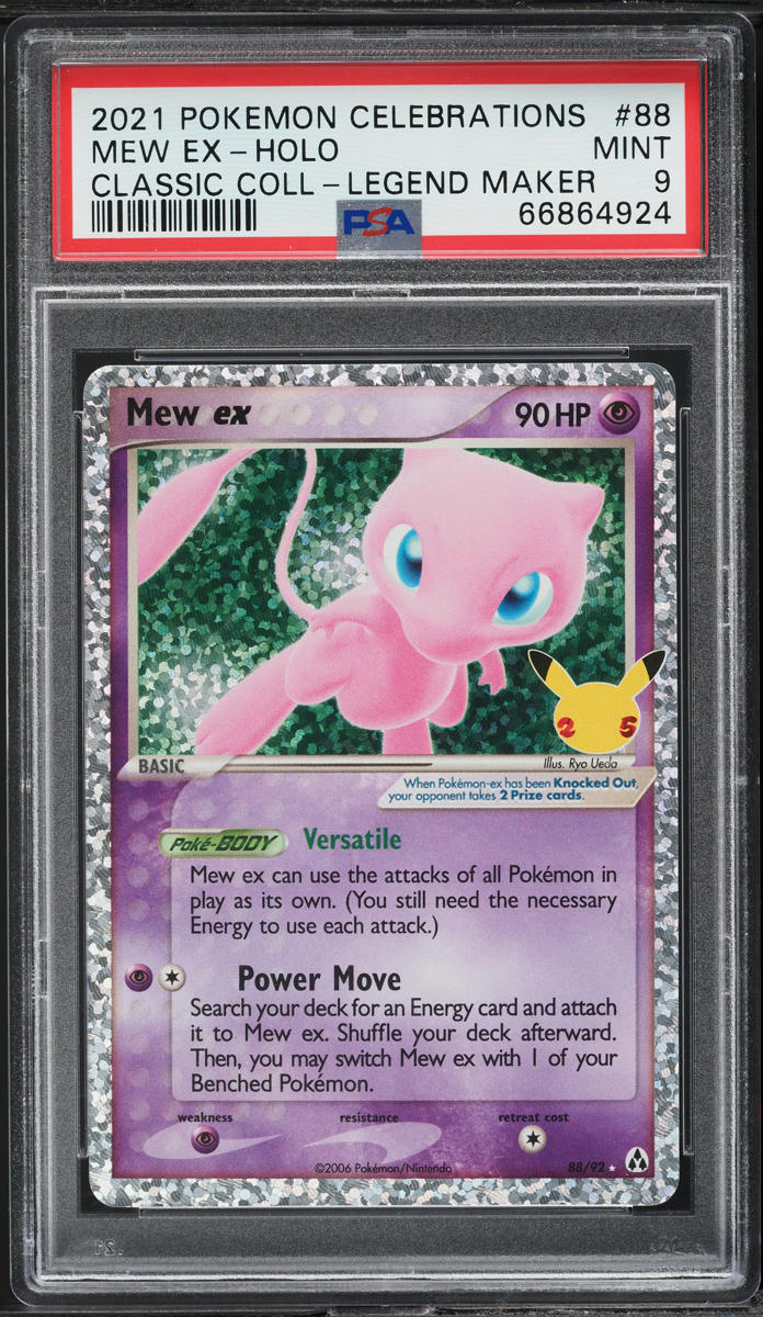 2021 POKEMON CELEBRATIONS CLASSIC COLLECTION LEGEND MAKER MEW EX HOLO PSA 9 MINT