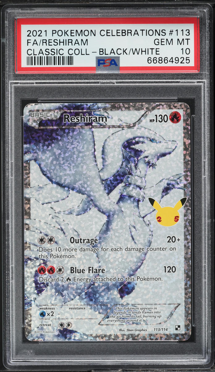 2021 POKEMON SWSH CELEBRATIONS CLASSIC COLLECTION RESHIRAM #113 PSA 10 GEM MINT