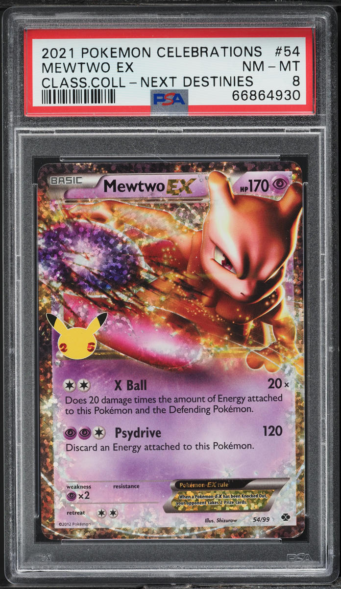 2021 POKEMON SWORD & SHIELD CELEBRATIONS CLASSIC MEWTWO EX #54 PSA 8 NM-MT