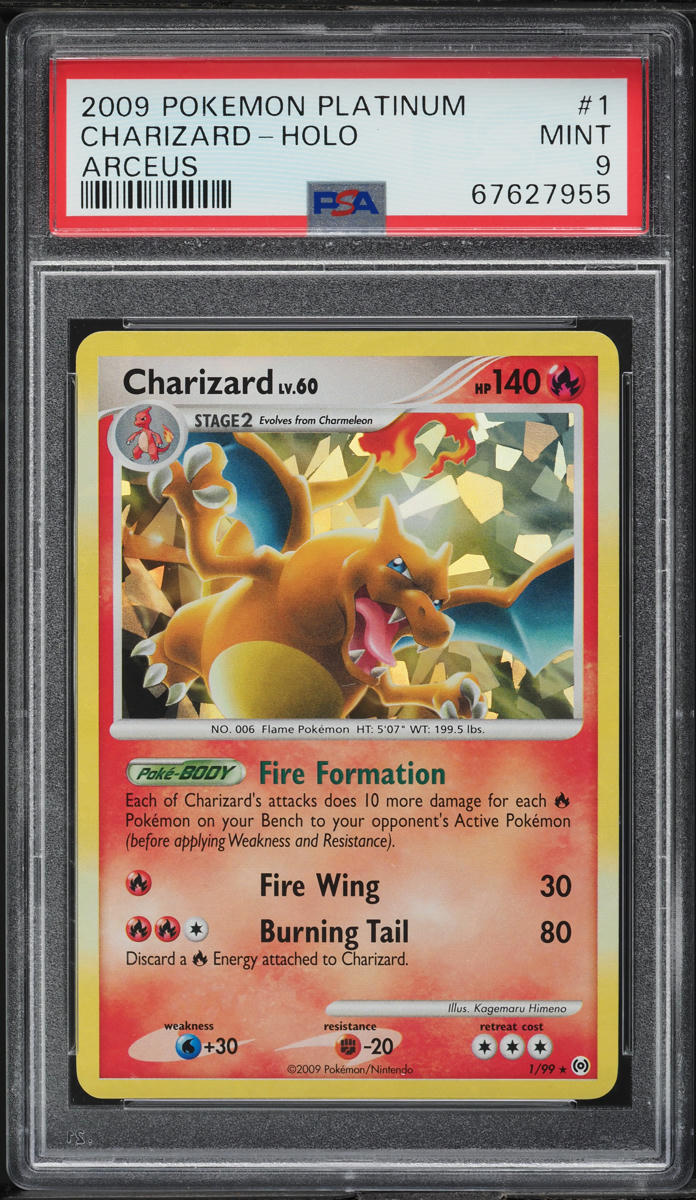 2009 POKEMON PLATINUM ARCEUS HOLO CHARIZARD #1 PSA 9 MINT