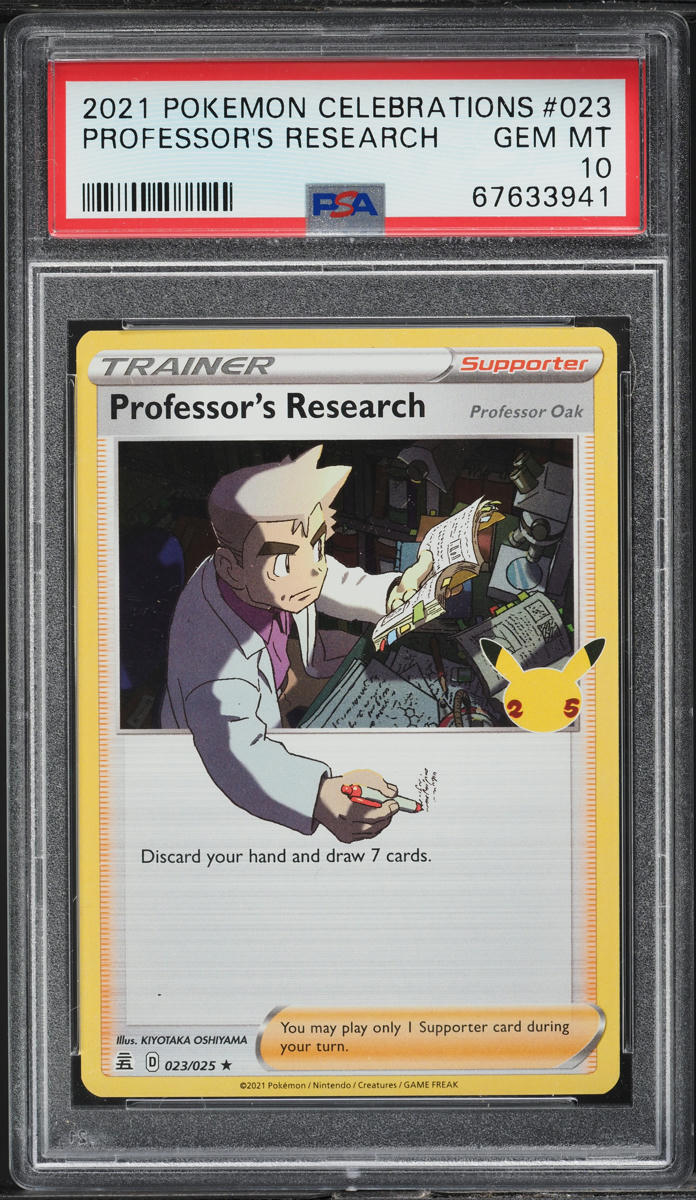 2021 POKEMON SWSH CELEBRATIONS HOLO PROFESSOR'S RESEARCH #023 PSA 10 GEM MINT