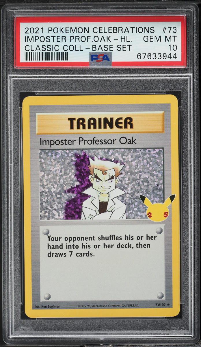 2021 POKEMON SWSH CELEBRATIONS COLLECTION HOLO IMPOSTER PROFESSOR OAK PSA 10 GEM MINT