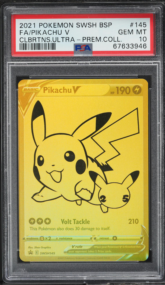 2021 POKEMON SWSH BLACK STAR PROMO ULTRA PREMIUM PIKACHU V #145 PSA 10 GEM MINT