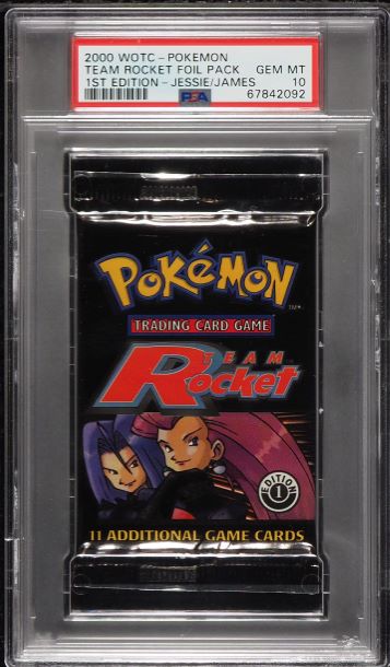 2000 POKEMON WOTC TEAM ROCKET 1ST EDITION FOIL PACK JESSIE JAMES PSA 10 GEM MINT