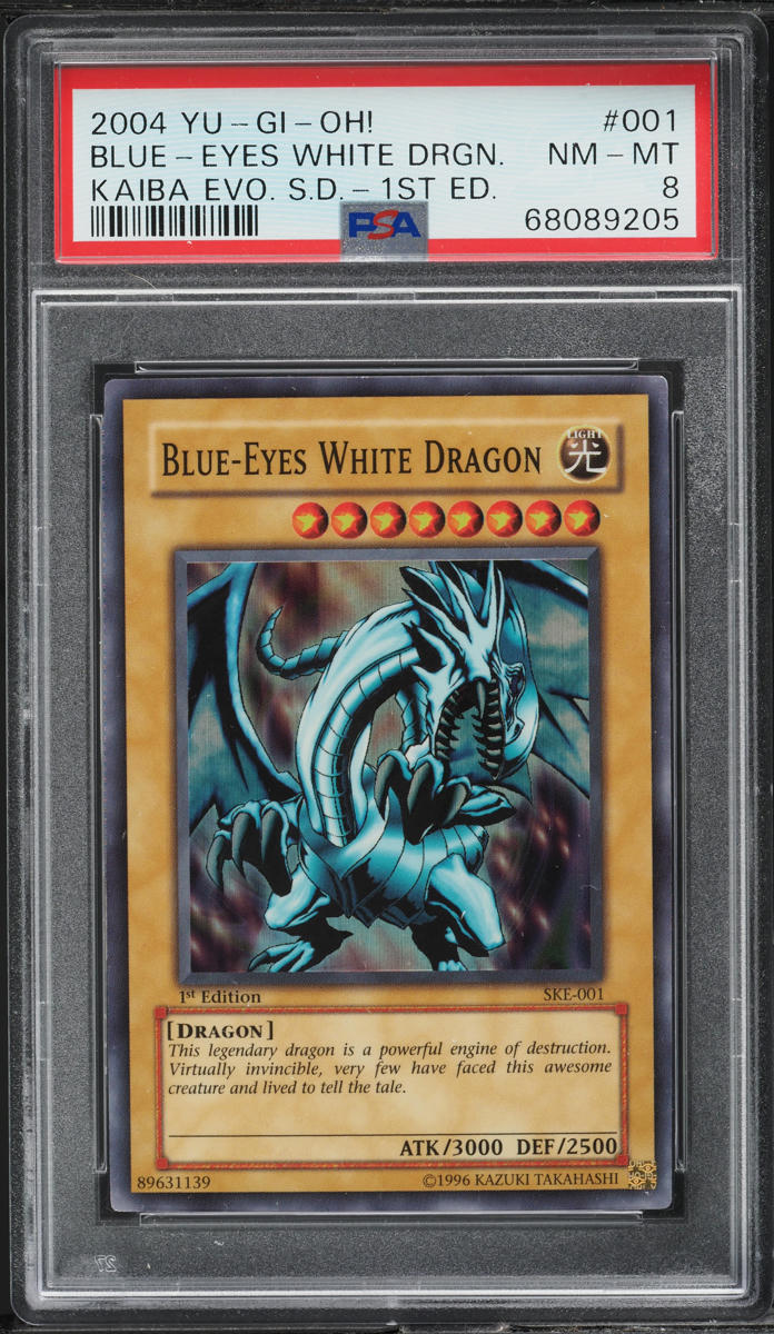 2004 YU-GI-OH! YUGIOH! SKE 1ST EDITION BLUE-EYES WHITE DRAGON #SKE-001 PSA 8 NM-MT