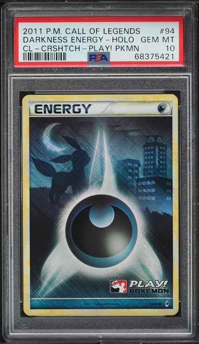 2011 POKEMON CALL OF LEGENDS PLAY! CROSSHATCH HOLO DARKNESS ENERGY #94 PSA 10