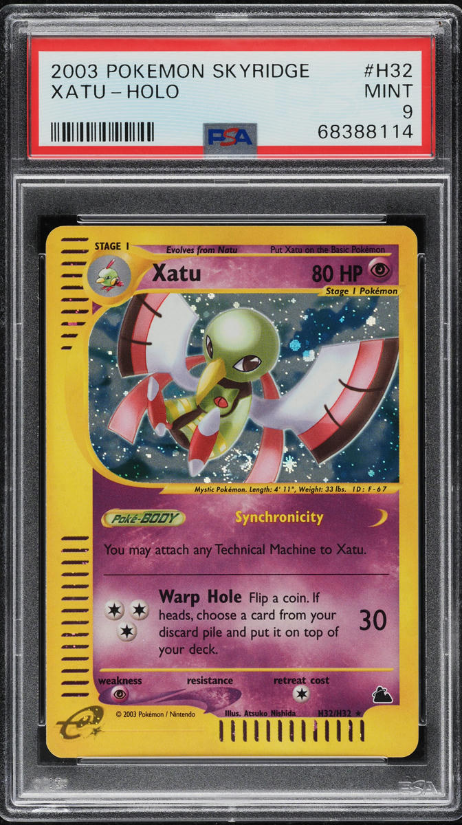 2003 POKEMON SKYRIDGE HOLO XATU #H32 PSA 9 MINT