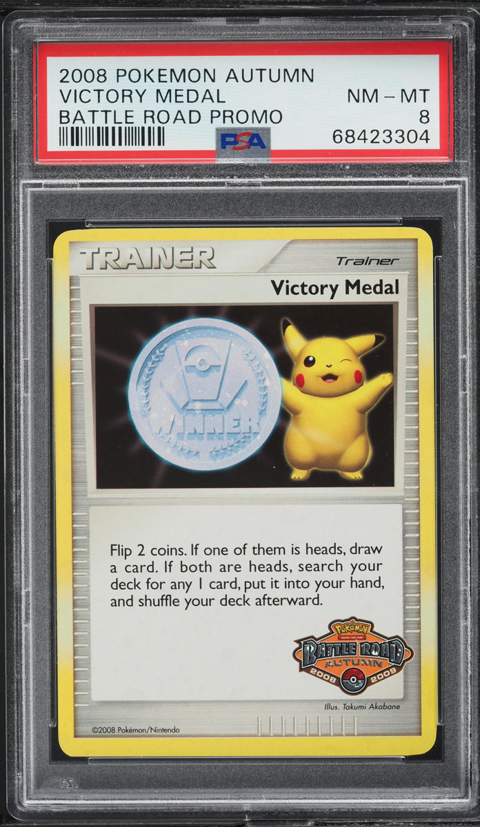 2008 POKEMON BATTLE ROAD PROMO AUTUMN VICTORY MEDAL PSA 8 NM-MT