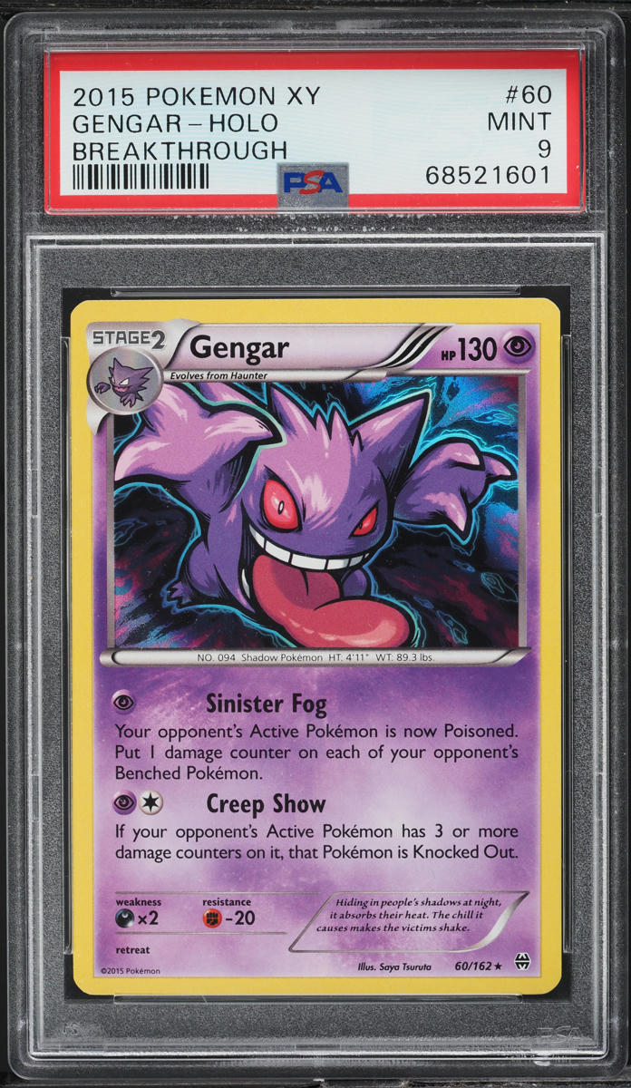 2015 POKEMON XY BREAKTHROUGH HOLO GENGAR #60 PSA 9 MINT