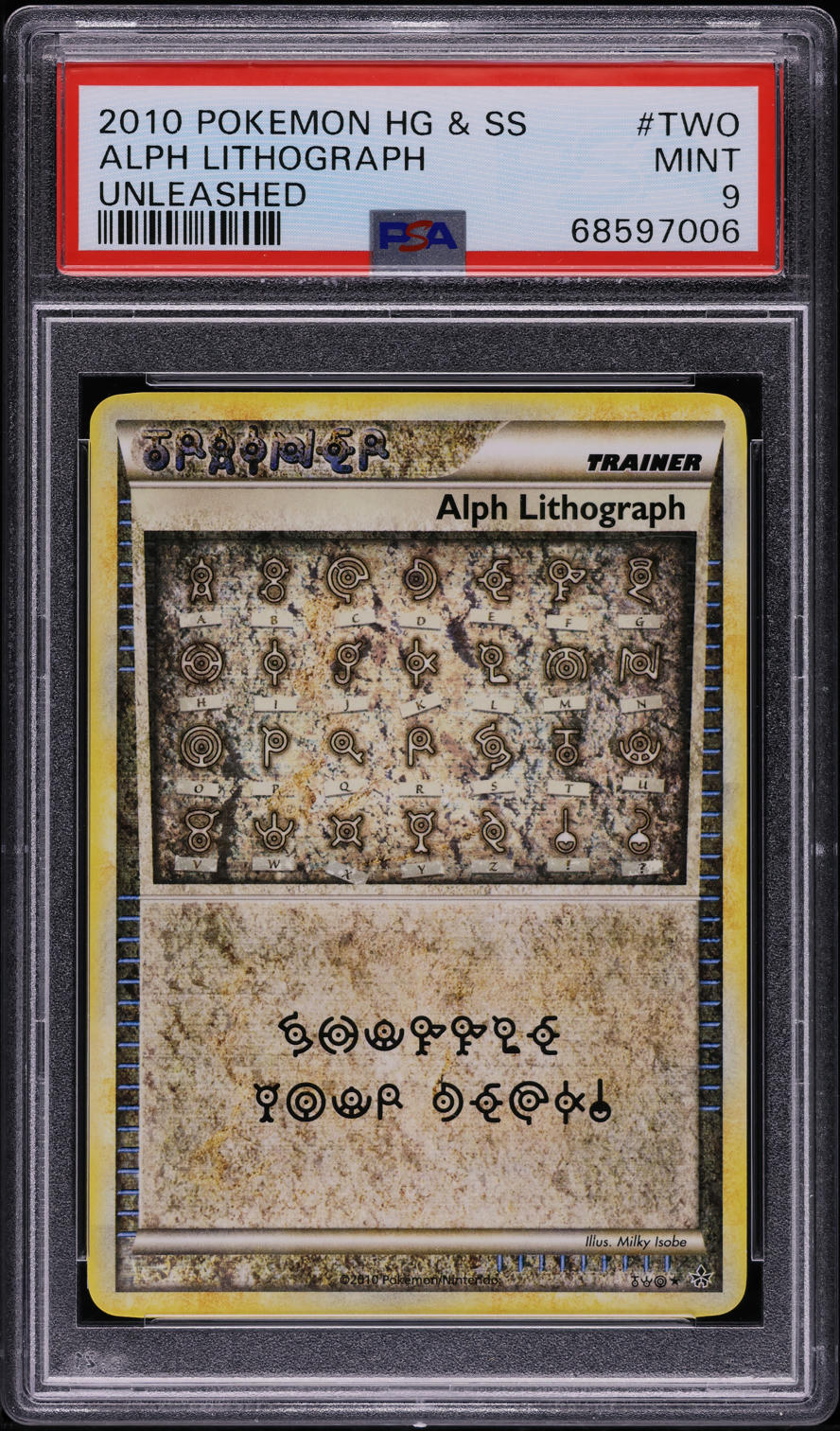 2010 POKEMON HEARTGOLD & SOULSILVER HGSS UNLEASHED ALPH LITHOGRAPH #TWO PSA 9