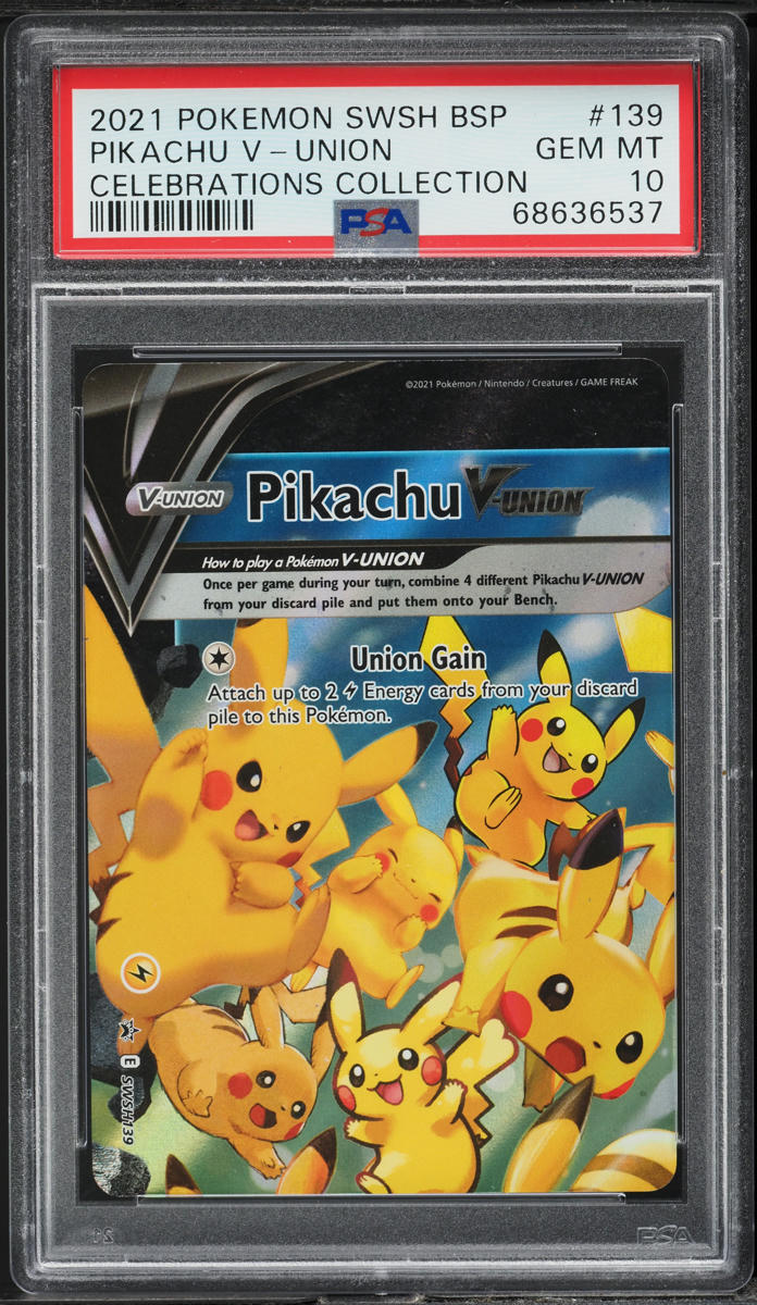 2021 POKEMON SWSH BLACK STAR PROMO CELEBRATIONS PIKACHU V UNION #139 PSA 10 GEM MINT